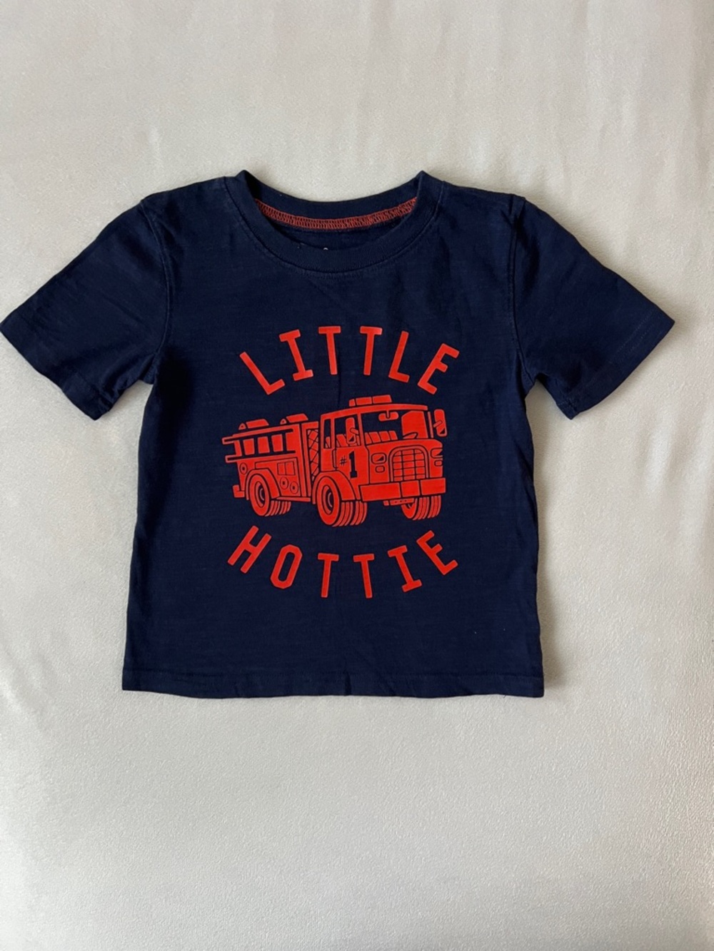 jumping beans Navy Blue Tee with Red Fire Truck Graphic